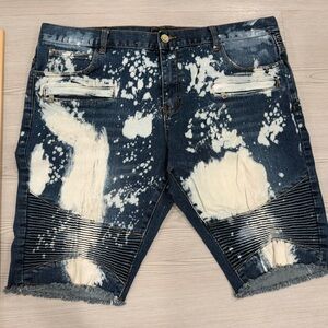 Embellish paint splatter jean short